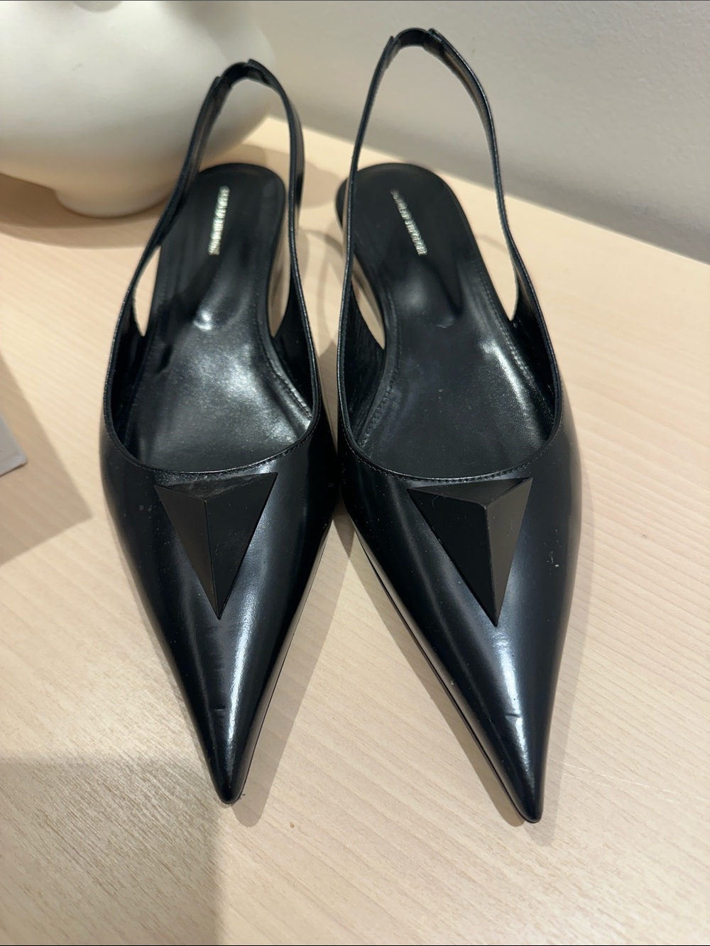Scanlan Theodore Black Pointed Slingback flats - Women